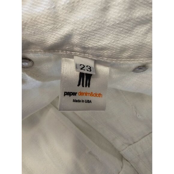 Paper Denim & Cloth Women's Super Low 5 Flare White Jeans Size 23 Waist 26 NEW - Picture 6 of 8